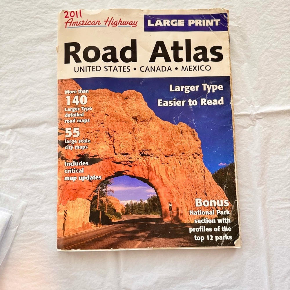 2011 American Highway Road Atlas - RV Roadtrip Map Driving Vacation LARGE Book